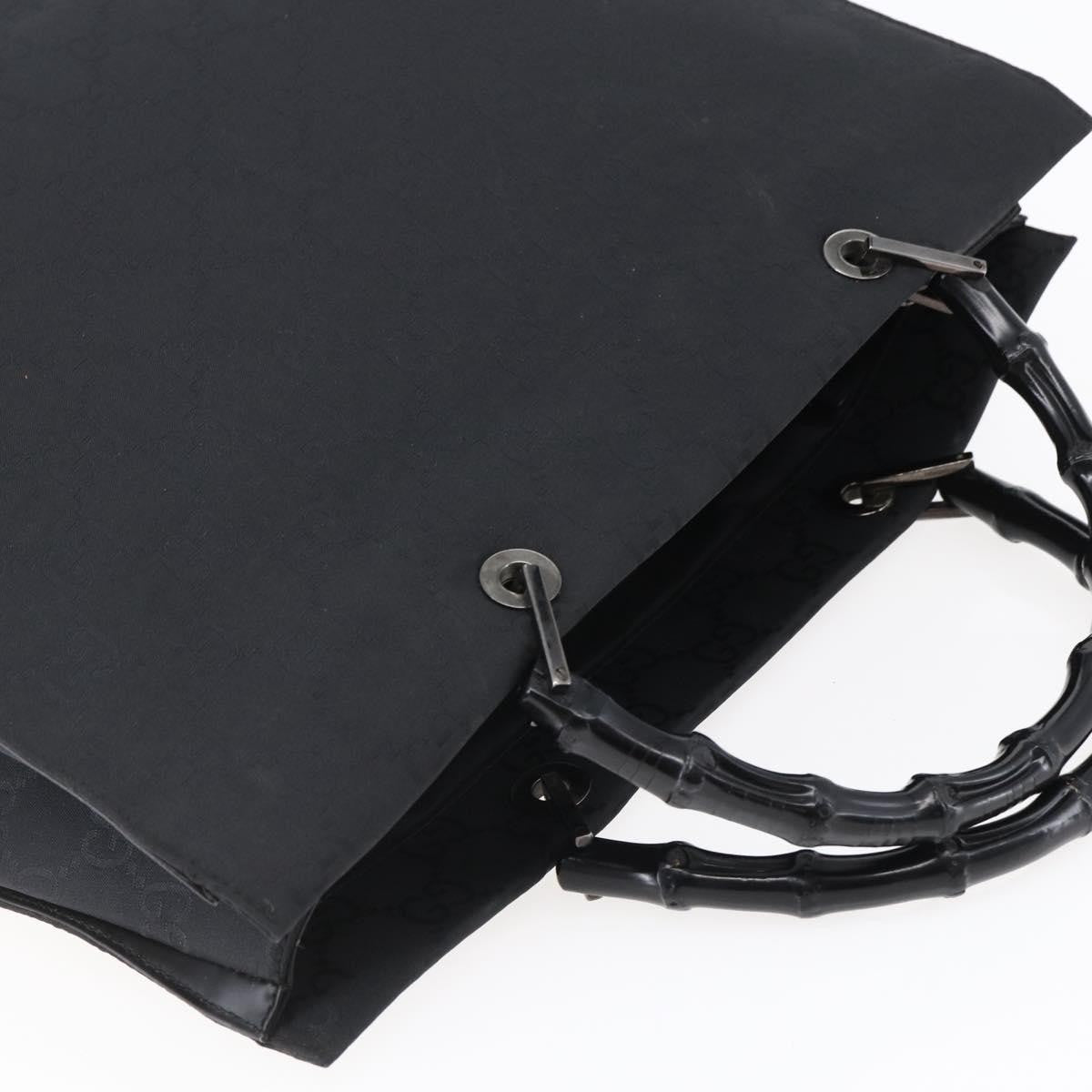 Gucci Vintage Bamboo Handle Tote GG Nylon, BLACK, NYLON, Tote bag