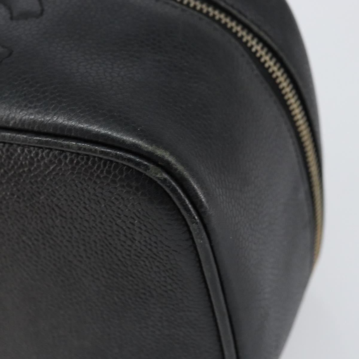 Chanel Vintage Cosmetic Case Leather, BLACK, LEATHER, Clutche & pouche