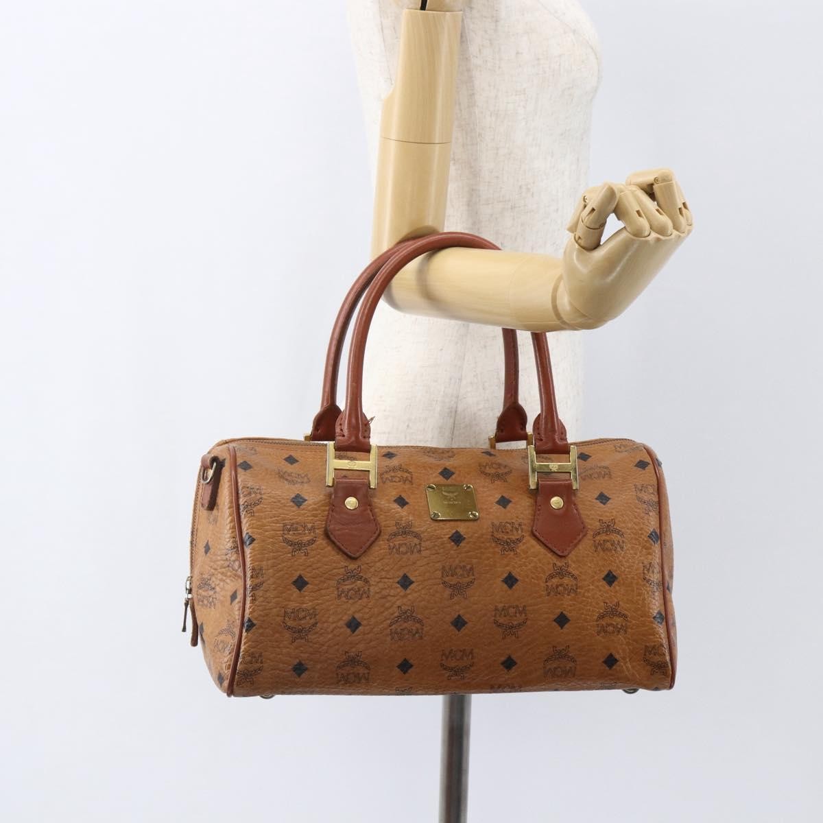 MCM Visetos logogramme Handbag Canvas and Leather, BROWN, CANVAS, Travel bag