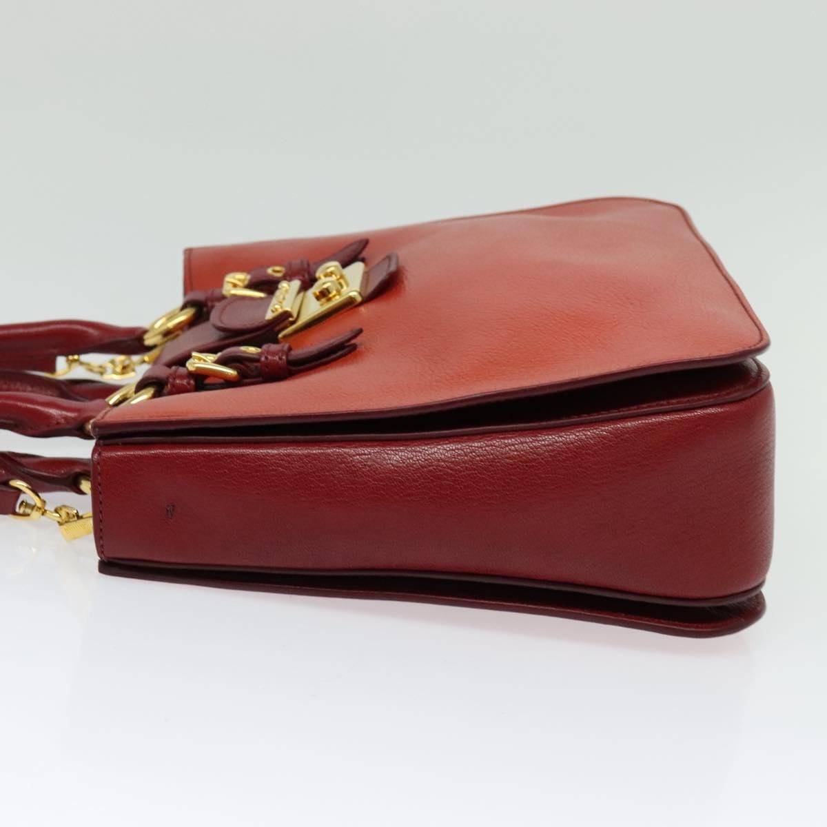 Miu Miu Madras Convertible Lock Tote Leather, RED, LEATHER, Handbag