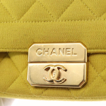 Chanel Chic With Me Flap Bag Quilted Jersey, YELLOW, COTTON, Shoulder bag