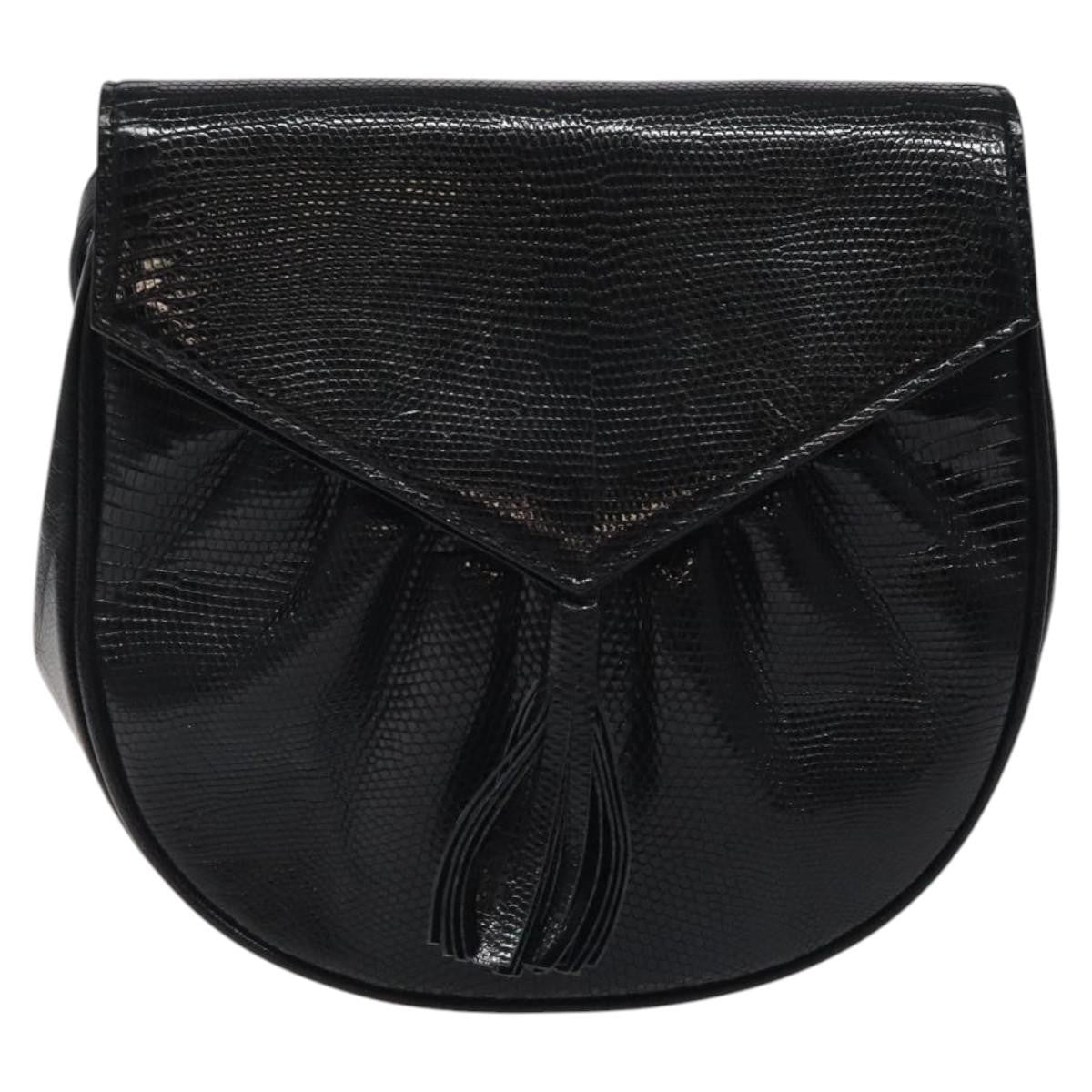 Saint Laurent Vintage Shoulder Bag Leather, BLACK, LEATHER, Shoulder bag