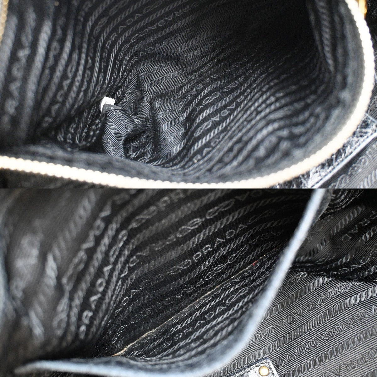 Prada Front Pocket Convertible Tote Leather, BLACK, LEATHER, Tote bag