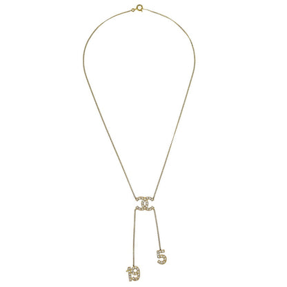 Chanel CC No.5  Pendant Necklace Metal with Crystals, GOLD, GOLD_PLATED, Pendant & Charms