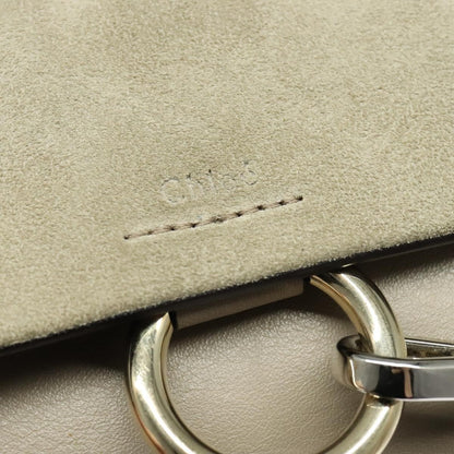 Chloe Faye Shoulder Bag Leather and Suede, BEIGE, SUEDE, Shoulder bag