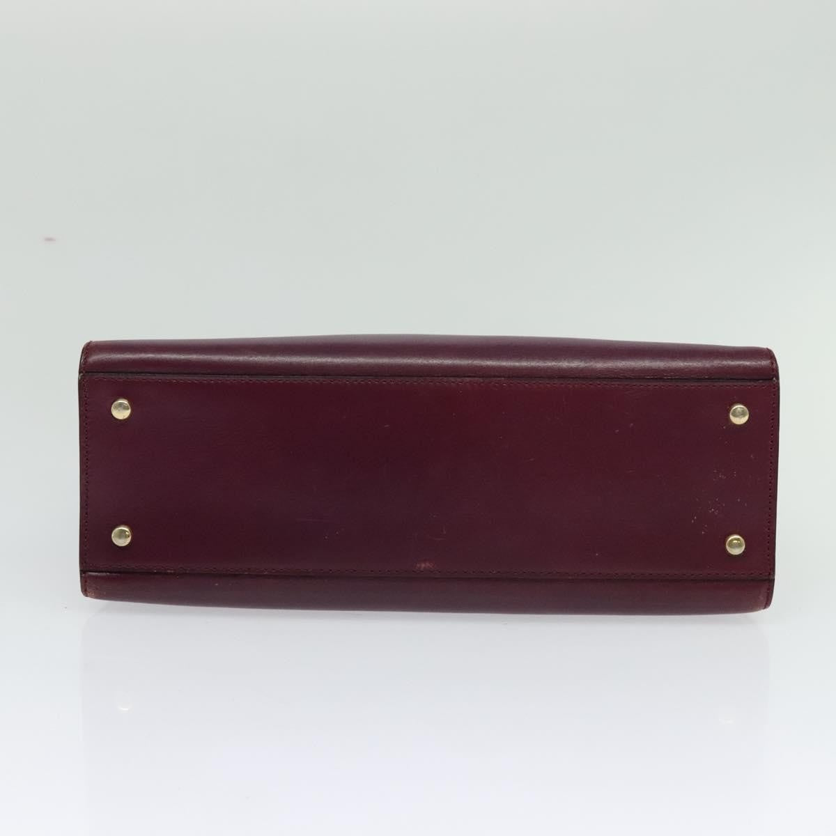 Celine Circle Logo Handbag Leather, PURPLE, LEATHER, Handbag