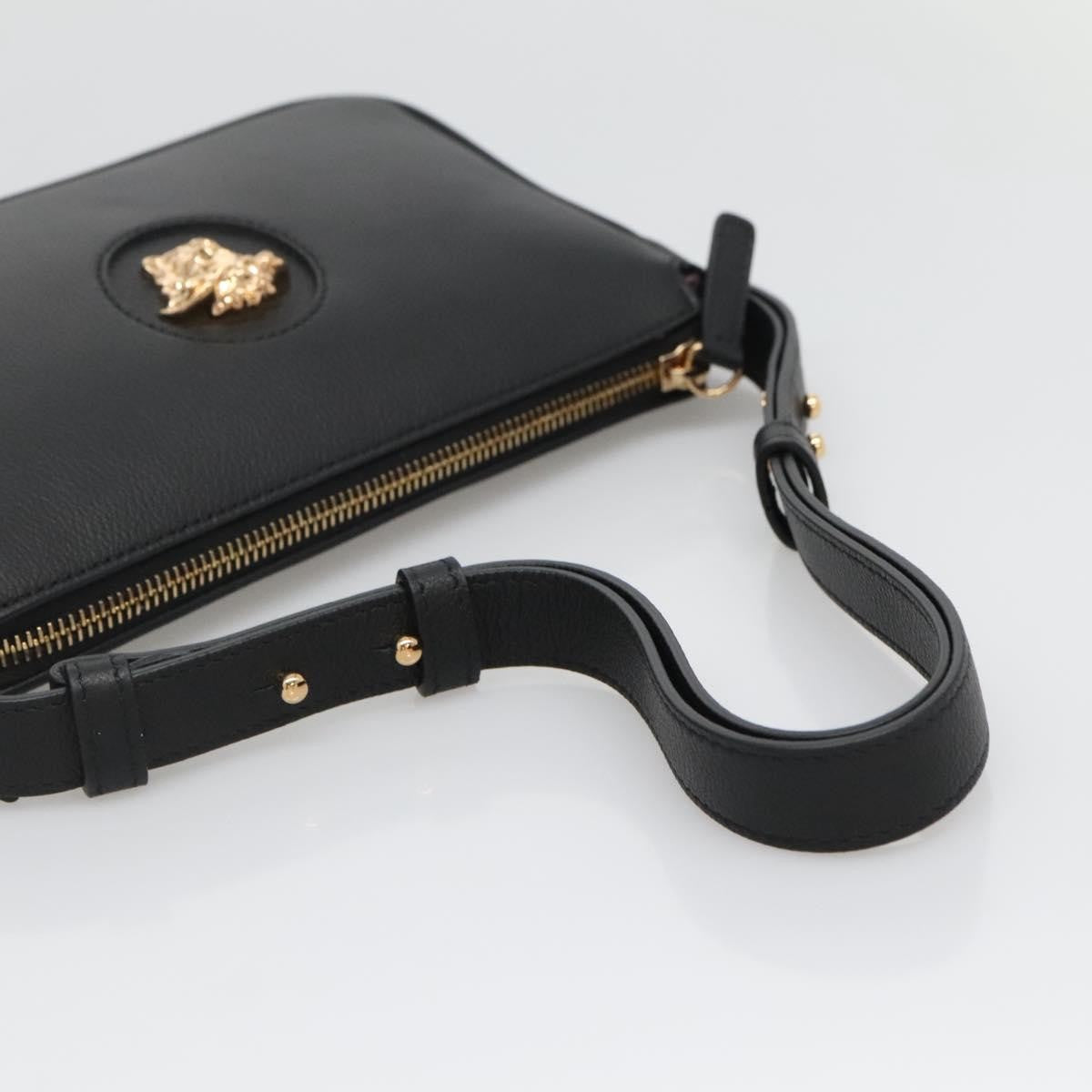 Versace Medusa Shoulder Bag Leather, BLACK, LEATHER, Shoulder bag