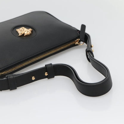 Versace Medusa Shoulder Bag Leather, BLACK, LEATHER, Shoulder bag