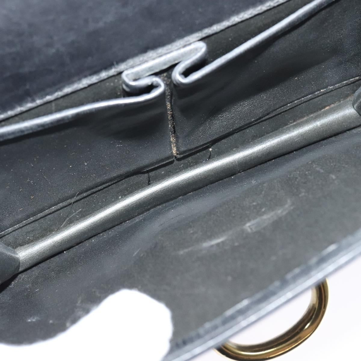 Celine Gancini Handbag Leather, BLACK, LEATHER, Handbag