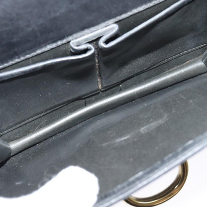 Celine Gancini Handbag Leather, BLACK, LEATHER, Handbag