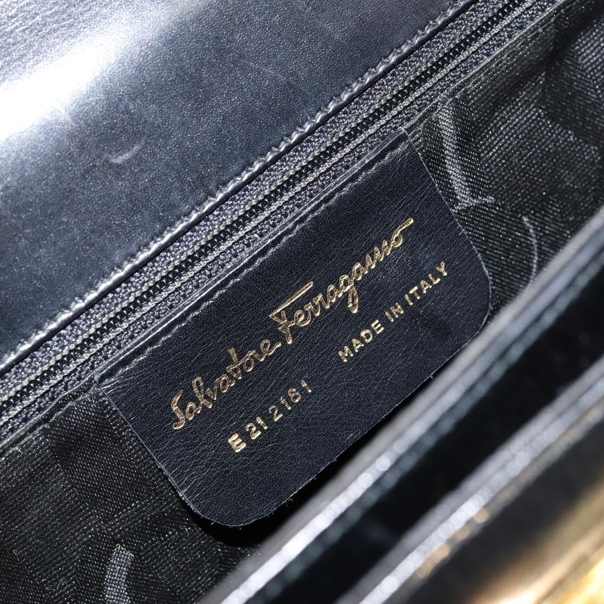 Salvatore Ferragamo Convertible Top Handle Bag Leather, BLACK, LEATHER, Handbag