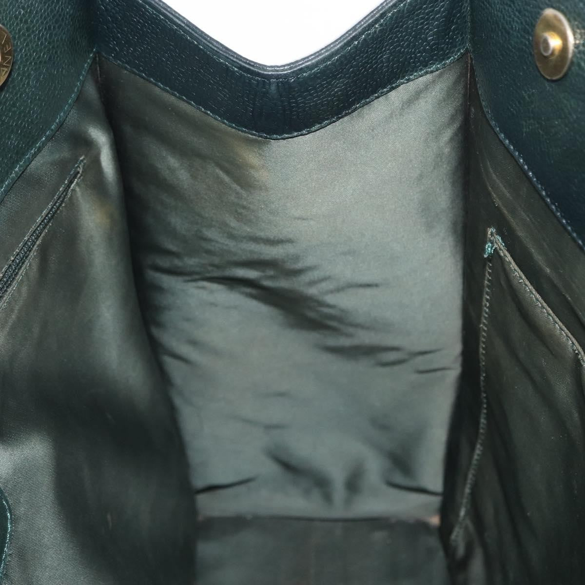 Chanel Vintage CC Lock Pocket Chain Tote Caviar, GREEN, LEATHER, Handbag