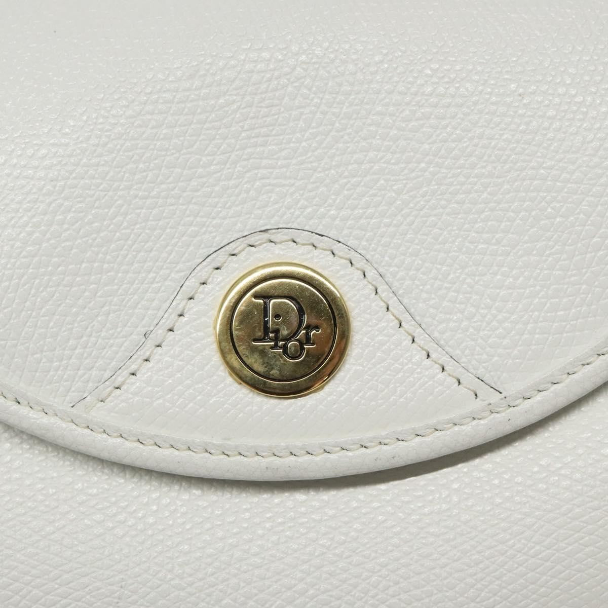 Christian Dior Flap Shoulder Bag Leather, WHITE, LEATHER, Shoulder bag