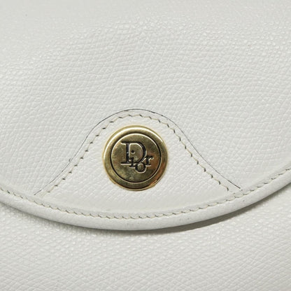 Christian Dior Flap Shoulder Bag Leather, WHITE, LEATHER, Shoulder bag