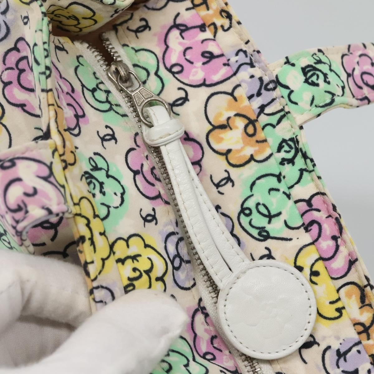 Chanel Vintage Camellia Tote Printed Nylon, MULTICOLOUR, NYLON, Tote bag