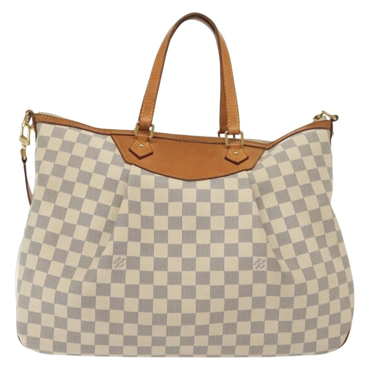 Louis Vuitton Siracusa Handbag Damier, WHITE, CANVAS, Shoulder bag