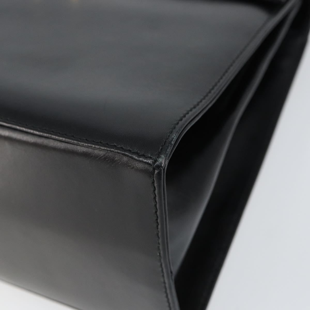 Salvatore Ferragamo Convertible Top Handle Bag Leather, BLACK, LEATHER, Handbag