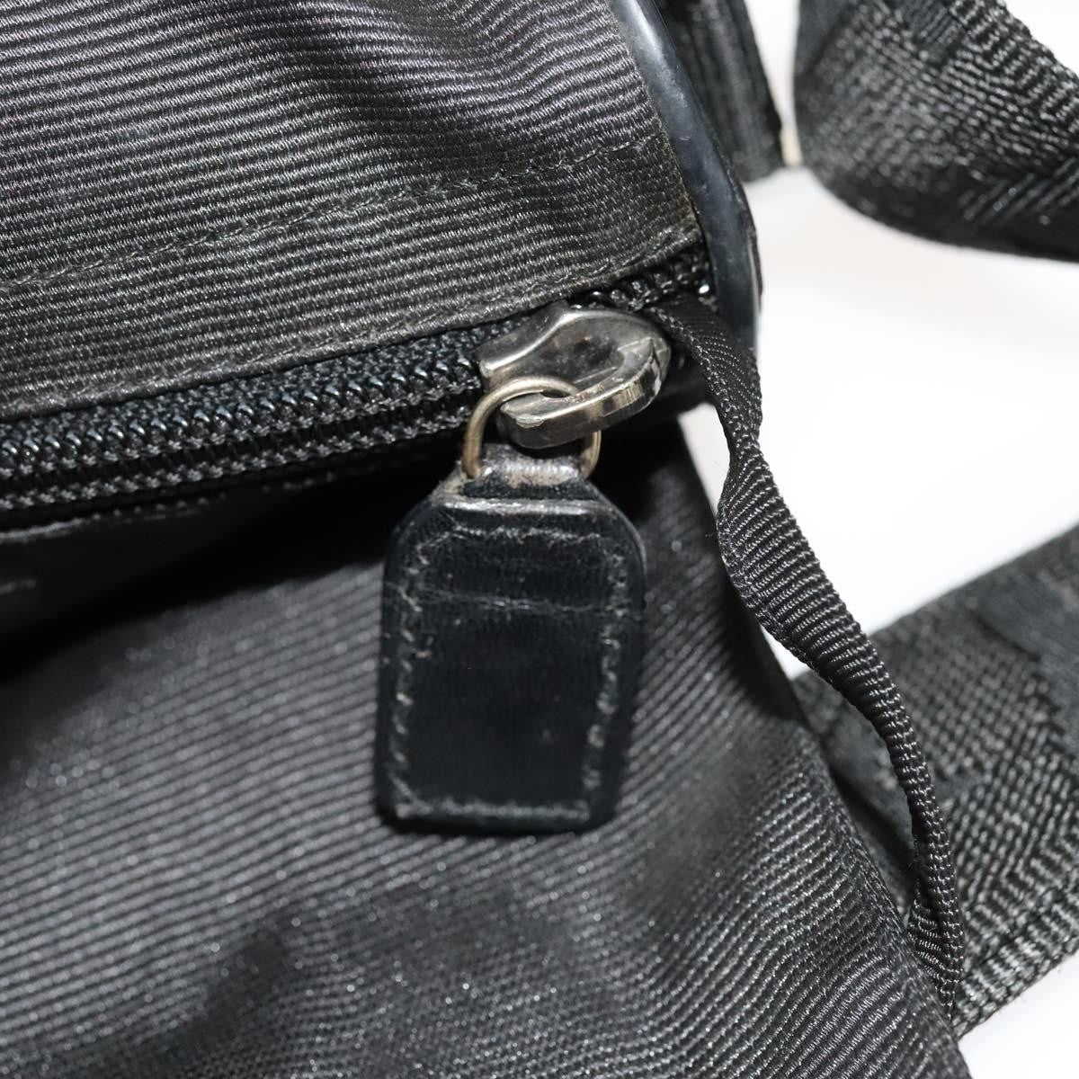 Fendi Vintage Double Buckle Flap Shoulder Bag Nylon, BLACK, NYLON, Shoulder bag