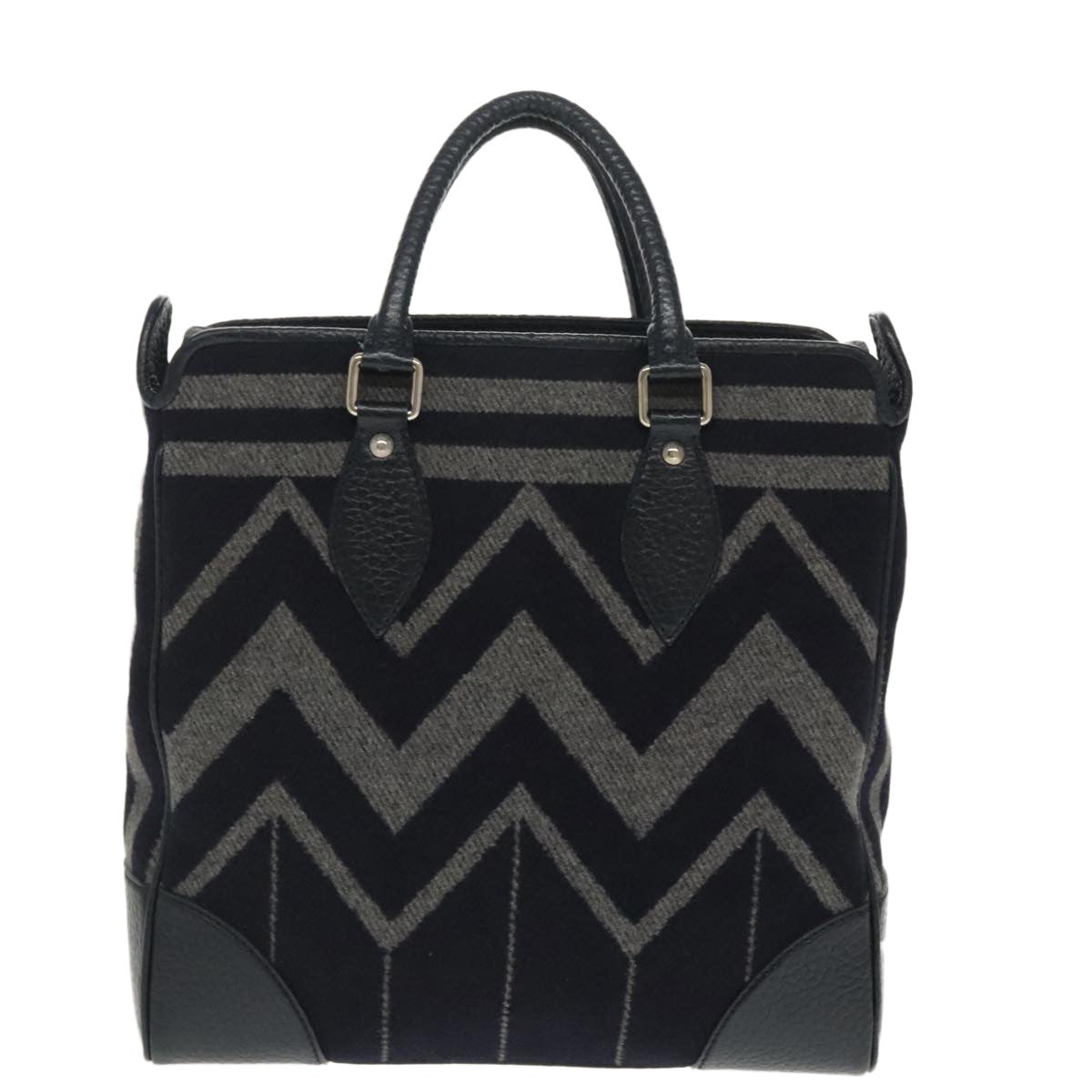 Louis Vuitton Vail Blanket Cabas Wool with Leather, NAVY, WOOL, Tote bag