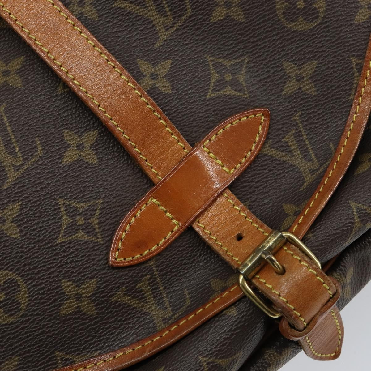 Louis Vuitton Saumur Handbag Monogram Canvas, BROWN, CANVAS, Shoulder bag