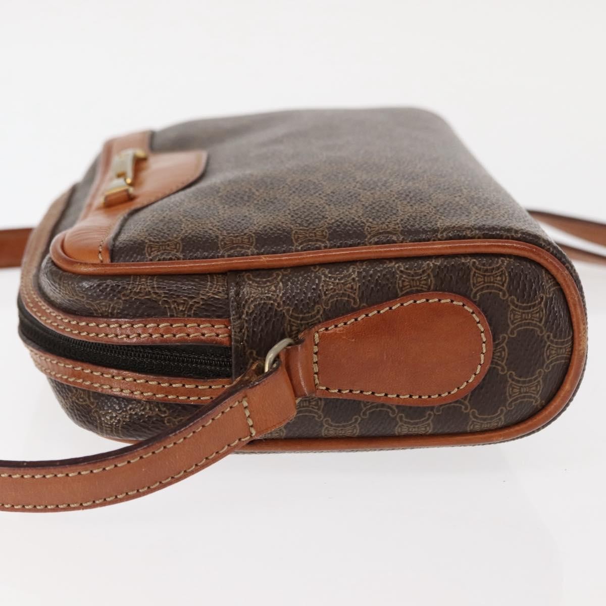 Celine Macadam Shoulder Bag PVC Leather, BROWN, CANVAS, Shoulder bag