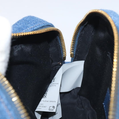 Versace Medusa Icon Front Slip Pocket Camera Bag Quilted Denim, BLUE, DENIM_JEANS, Crossbody bag