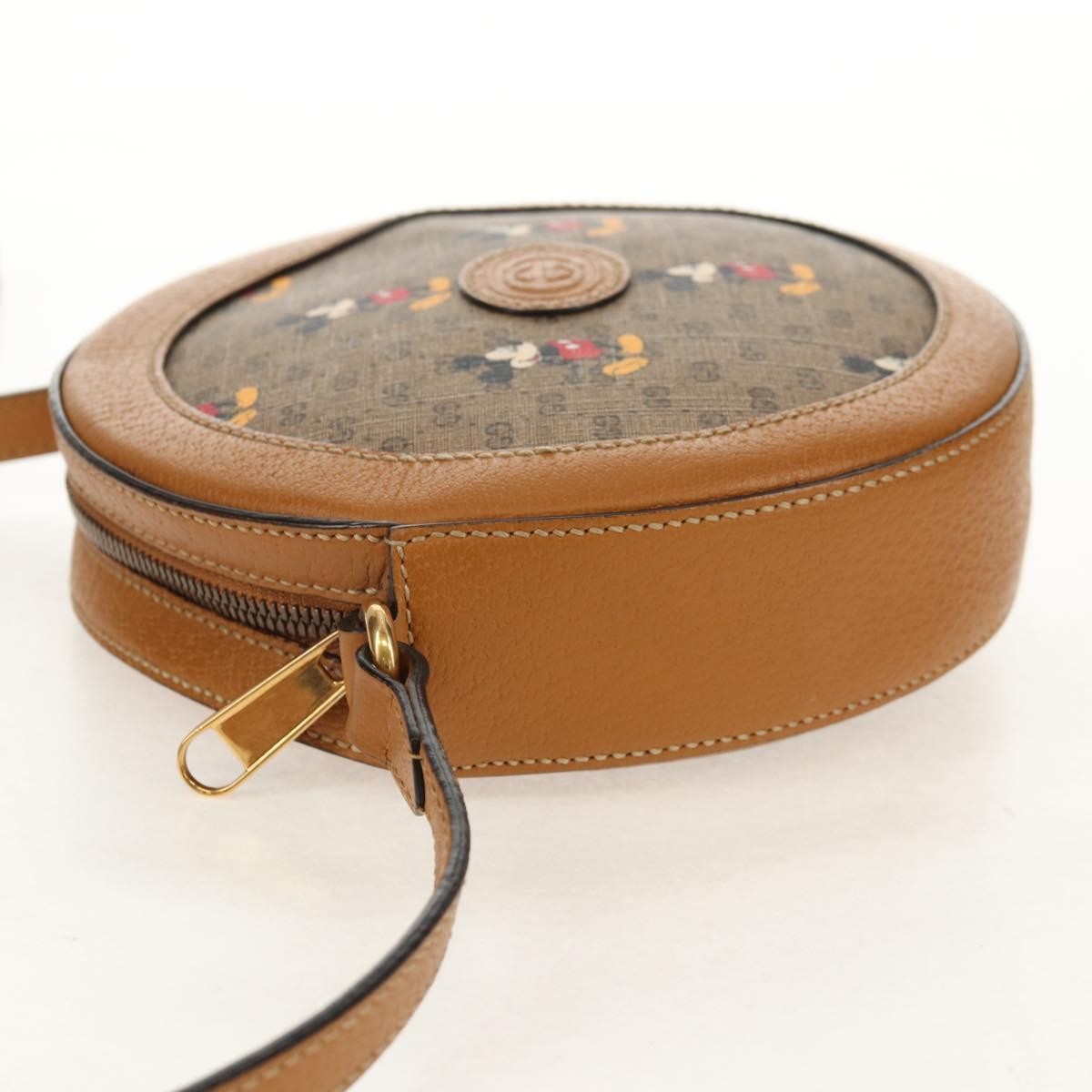 Gucci Disney Mickey Mouse Round Shoulder Bag Printed Mini GG Coated Canvas, BEIGE, CANVAS, Shoulder bag