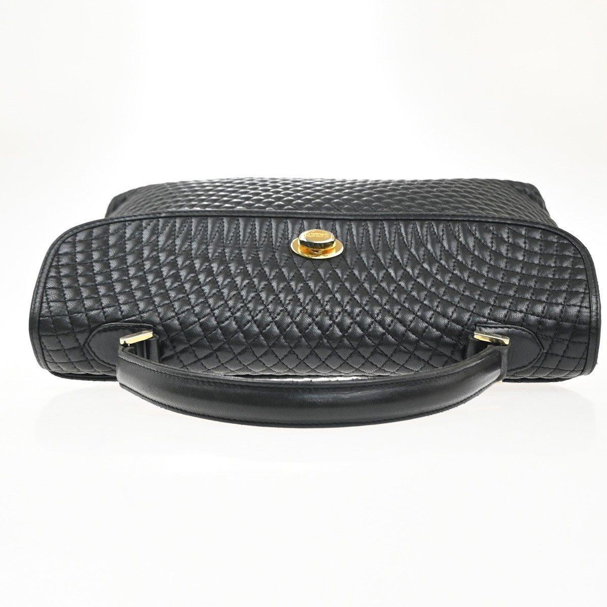 Bally Vintage Handbag Quilted Leather, BLACK, LEATHER, Handbag