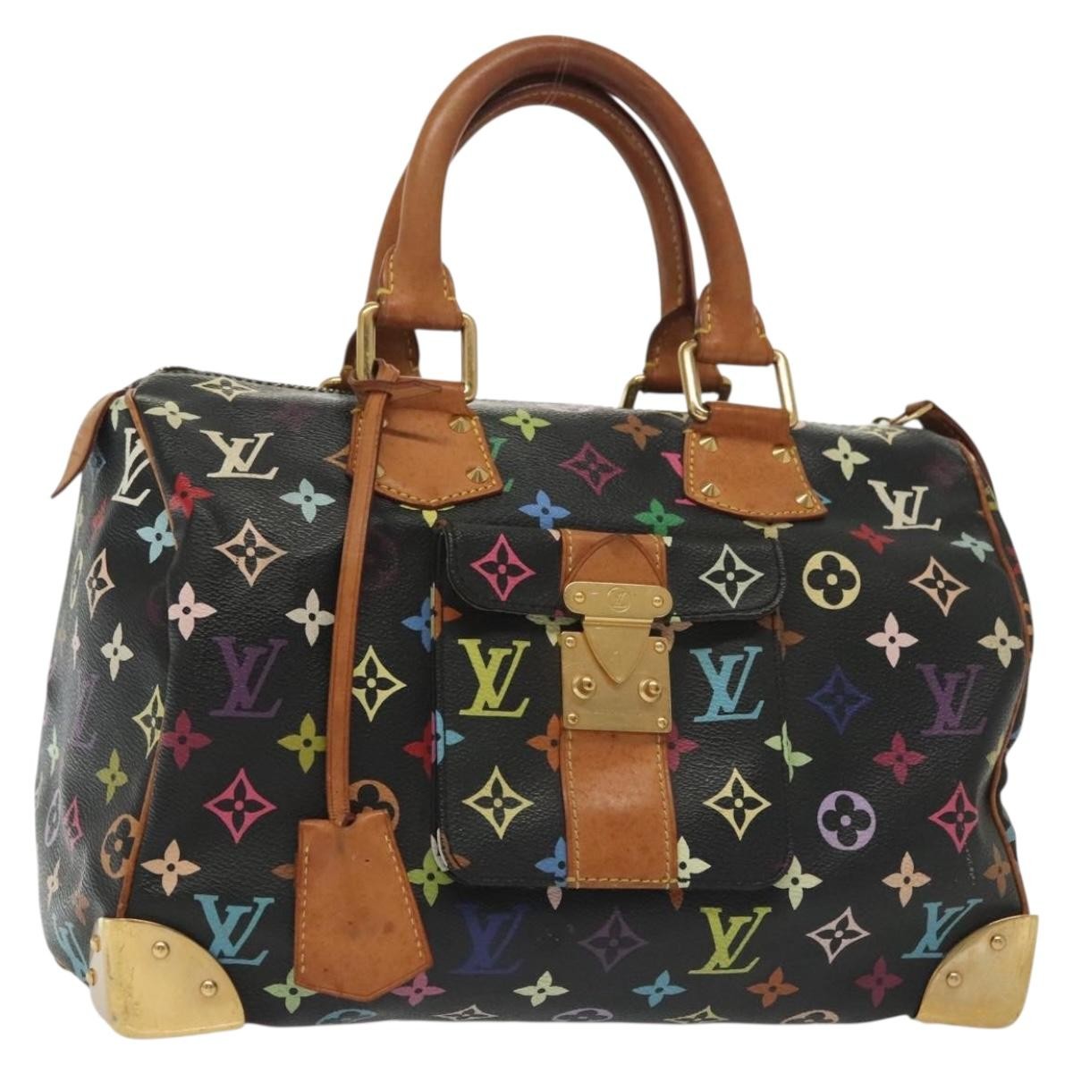 Louis Vuitton Speedy Handbag Monogram Multicolor, BLACK, CANVAS, Handbag