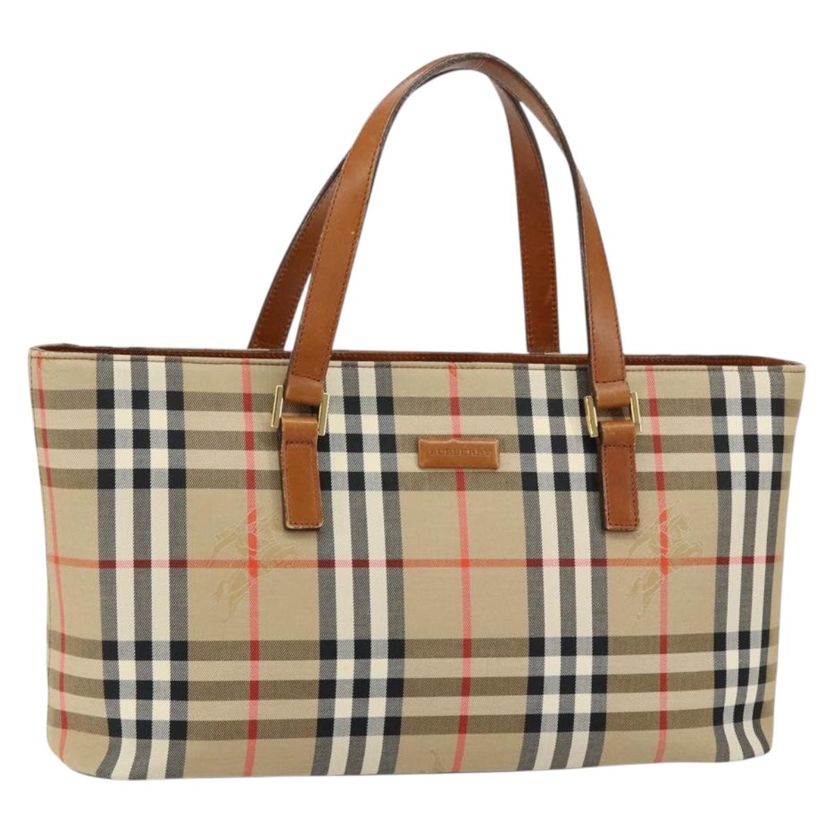Burberry Nova Check Tote canvas check pattern, BEIGE, CANVAS, Tote bag