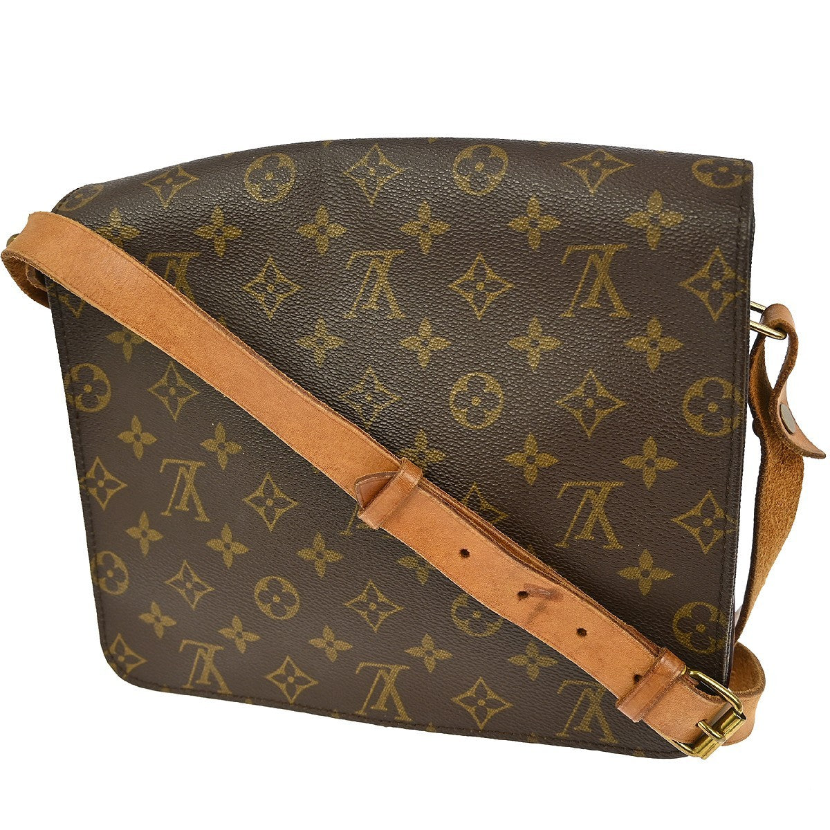 Louis Vuitton Cartouchiere Handbag Monogram Canvas, BROWN, CANVAS, Shoulder bag