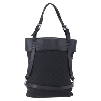 Gucci Vintage Harness Tote GG Canvas with Leather, BLACK, CANVAS, Tote bag