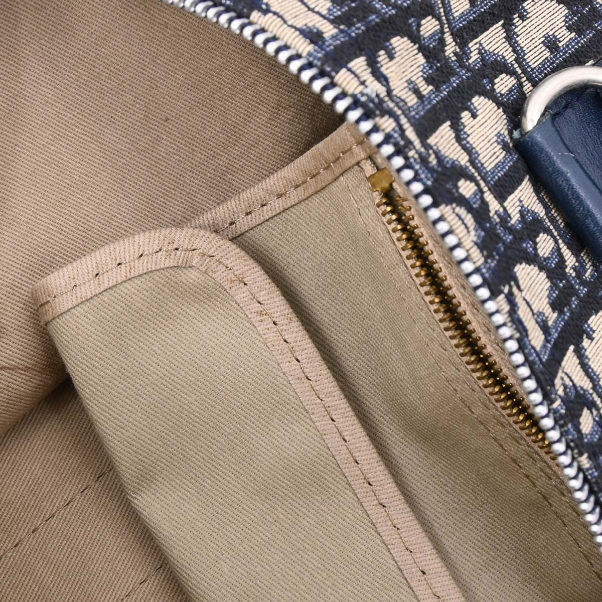 Christian Dior Vintage Trotter Boston Bag Diorissimo Canvas, NAVY, CANVAS, Travel bag