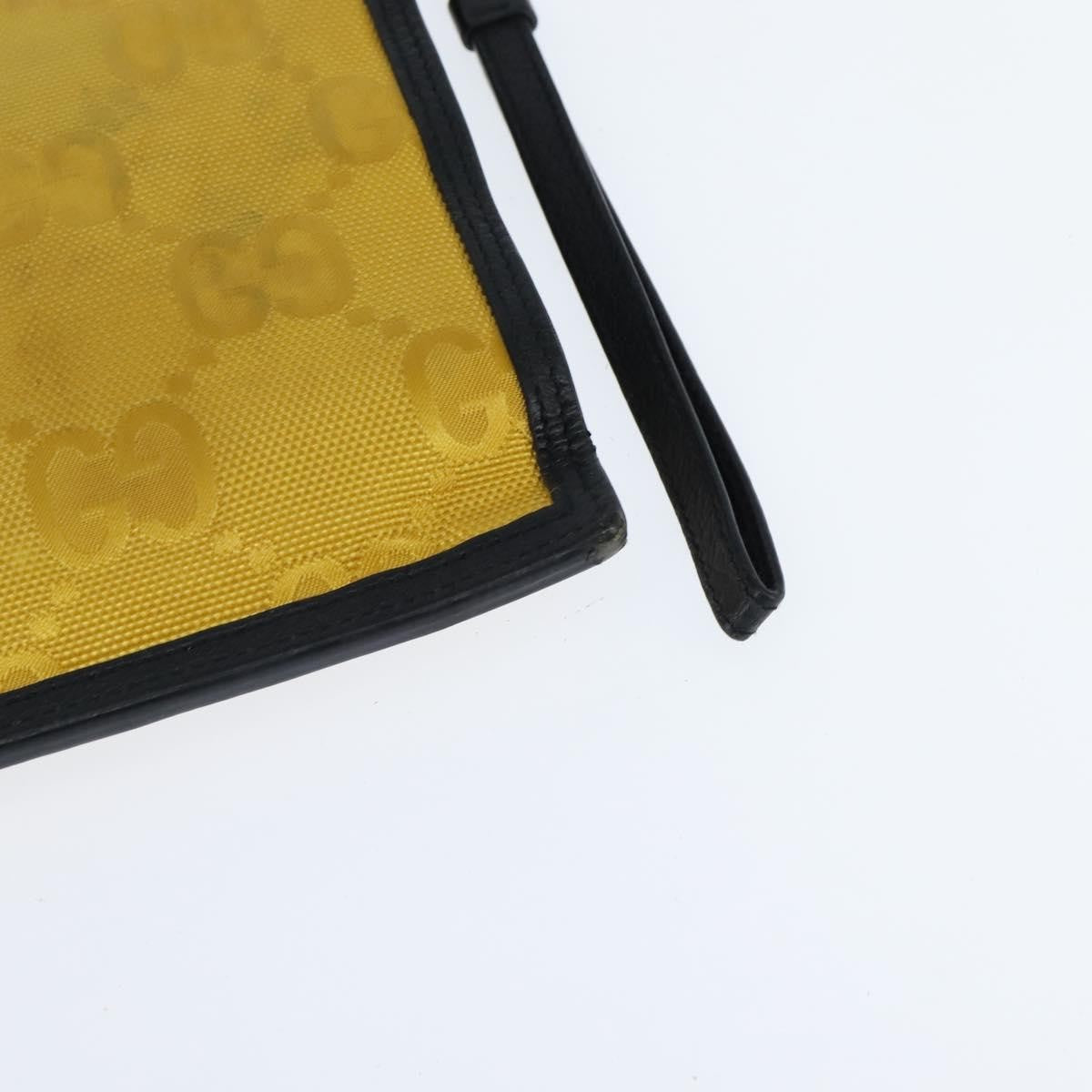 Gucci Off The Grid Zip Pouch GG Econyl, YELLOW, CANVAS, Clutche & pouche