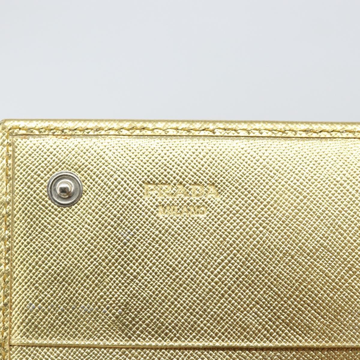 Prada Continental Wallet Saffiano Leather, GOLD, LEATHER, Wallets