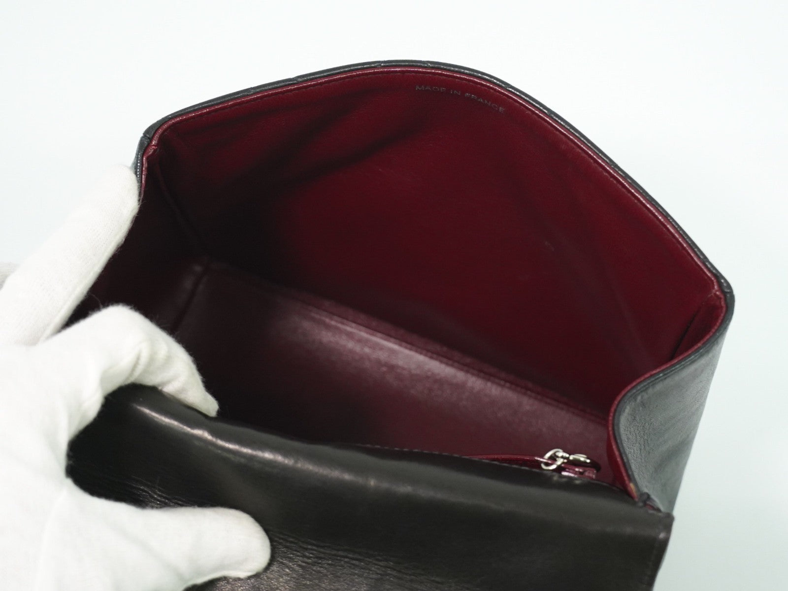 Chanel Vintage ID Bracelet Flap Bag Quilted Lambskin, BLACK, LEATHER, Handbag