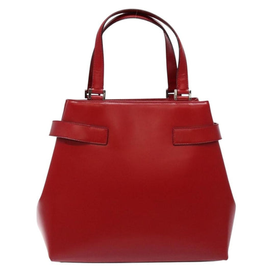 Salvatore Ferragamo Gancini handbag Leather, RED, LEATHER, Handbag