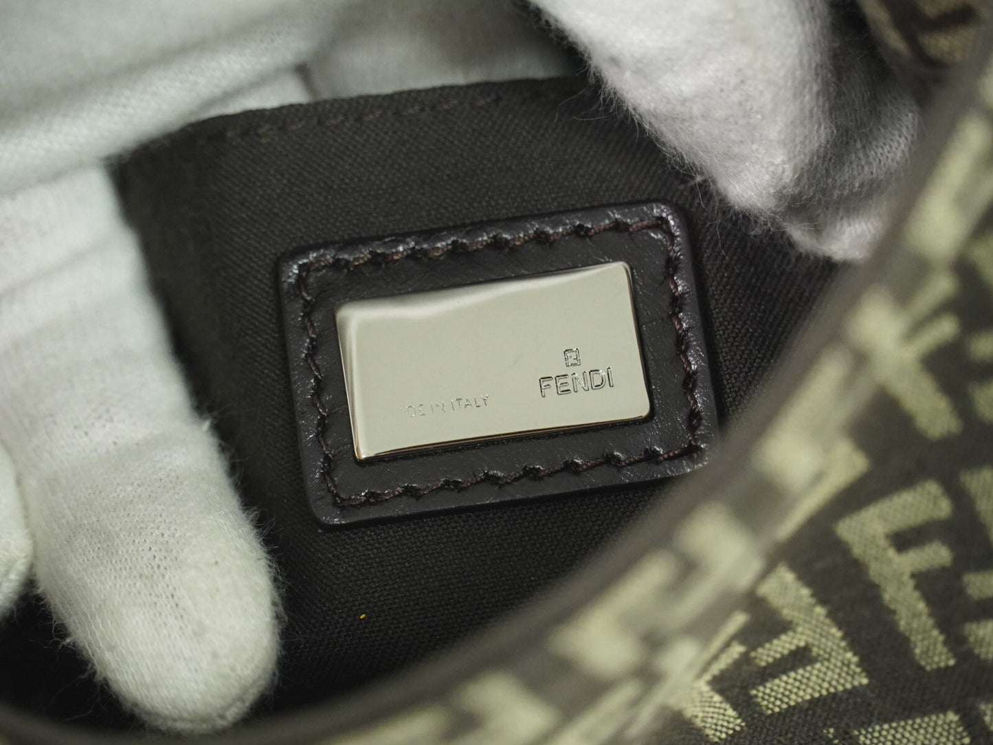 Fendi Mamma Baguette Shoulder Bag Canvas, BROWN, CANVAS, Shoulder bag