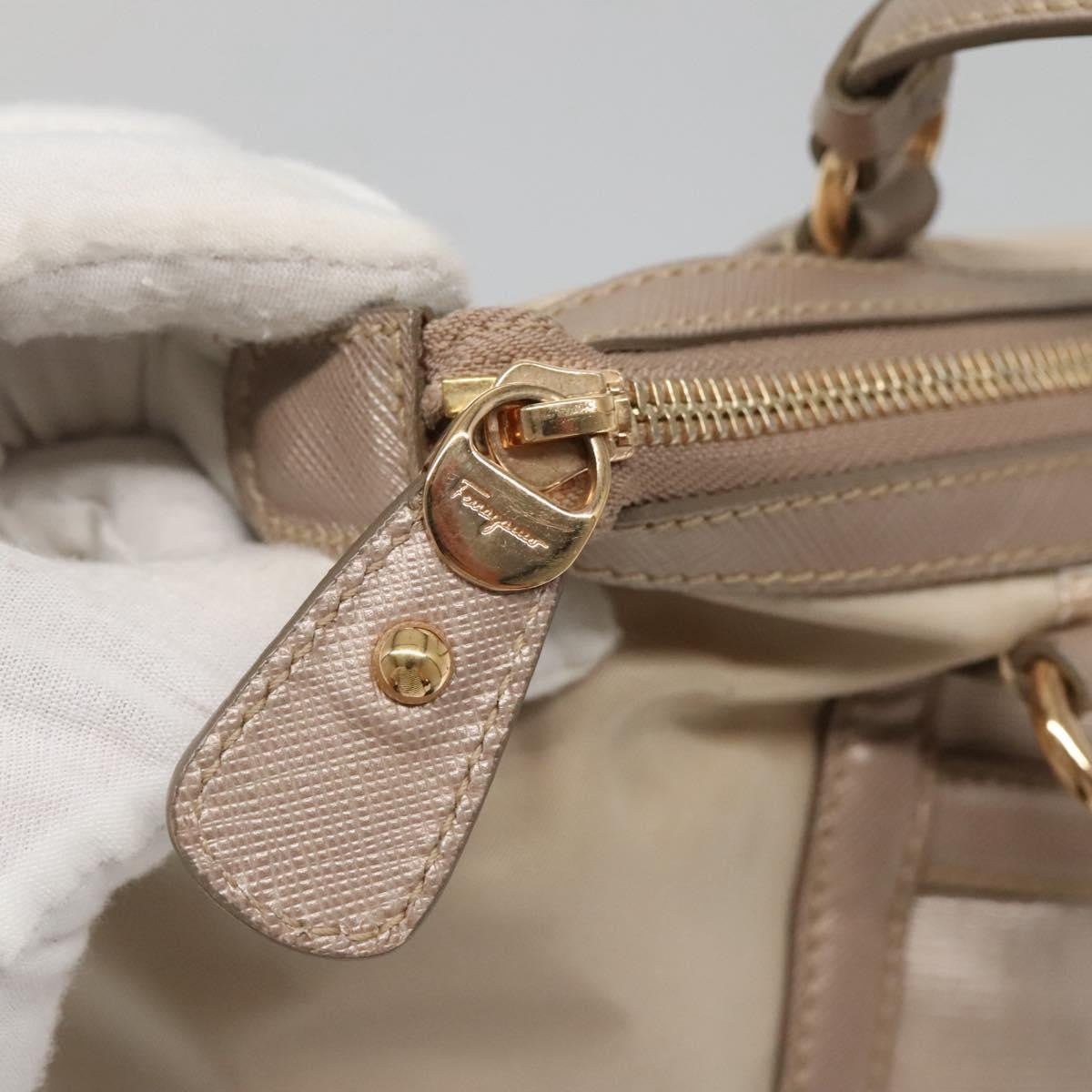 Salvatore Ferragamo Vala Handbag Nylon, BEIGE, NYLON, Handbag