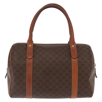 Celine Macadam Handbag Macadam with leather, BROWN, CANVAS, Handbag