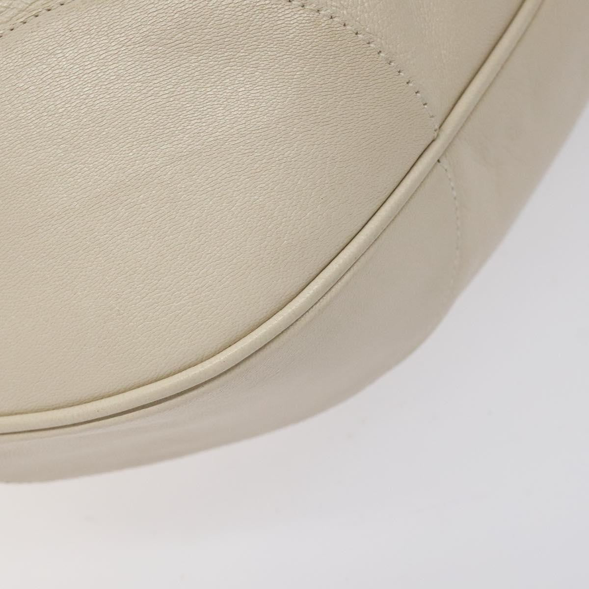 Salvatore Ferragamo Gancini Shoulder Bag Leather, WHITE, LEATHER, Shoulder bag