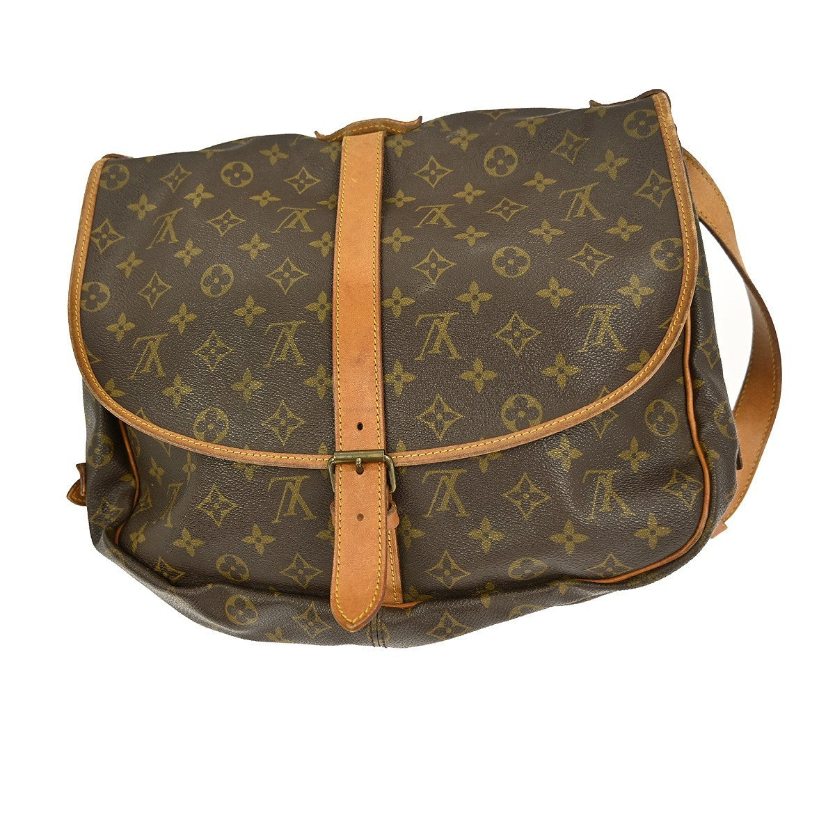 Louis Vuitton Saumur Handbag Monogram Canvas, BROWN, CANVAS, Shoulder bag
