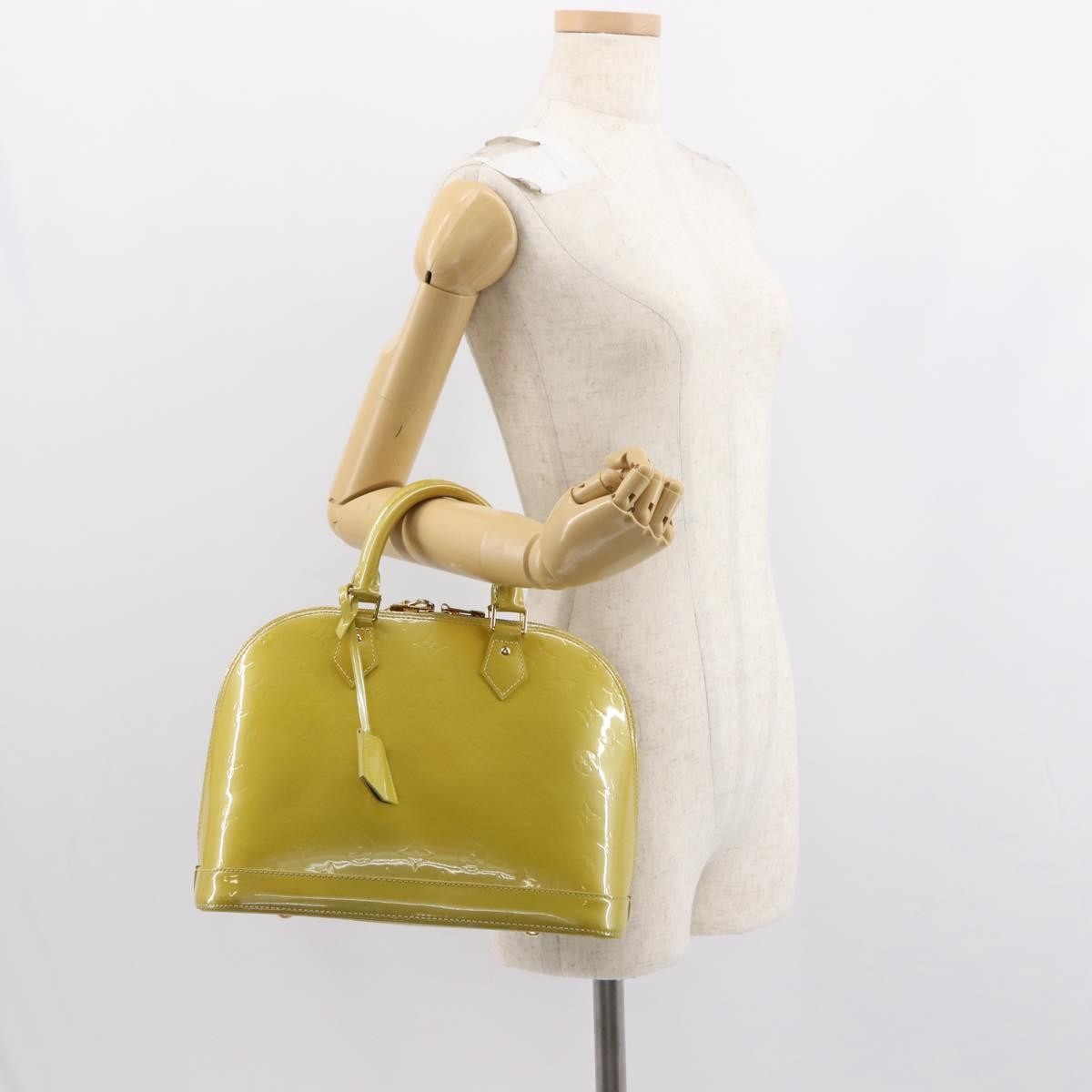 Louis Vuitton Alma Handbag Patent Leather, GREEN, PATENT_LEATHER, Handbag