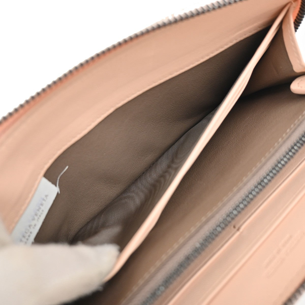 Bottega Veneta Intrecciato Long Zip  Wallet Leather, PINK, LEATHER, Wallets