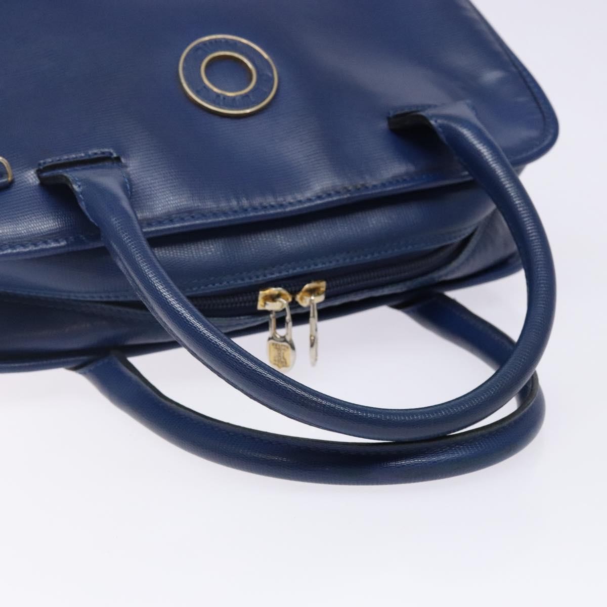 Celine Circle Logo Handbag Leather, BLUE, LEATHER, Handbag
