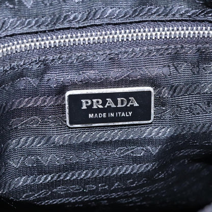 Prada Zip Messenger Bag Tessuto with Leather, BLACK, NYLON, Shoulder bag