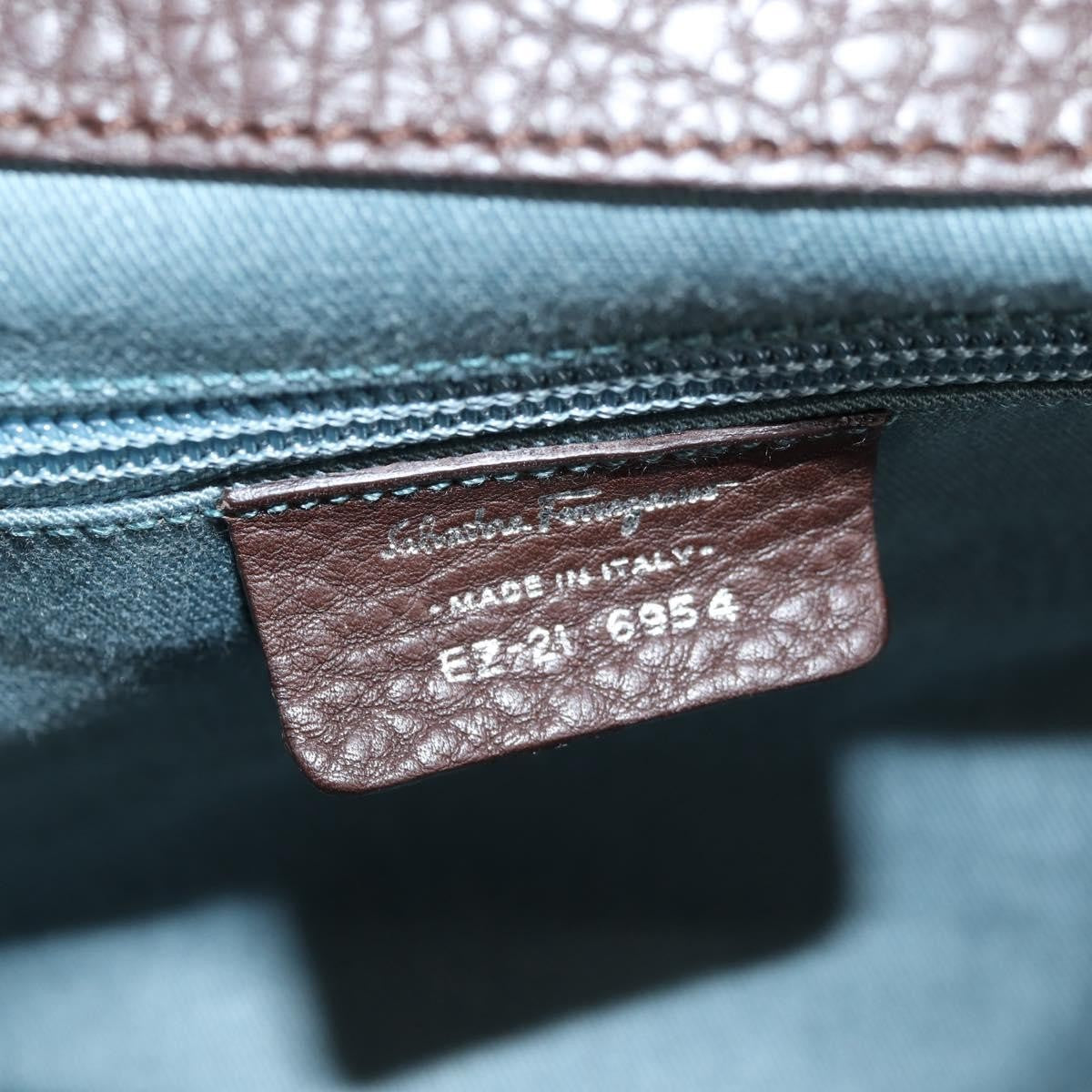 Salvatore Ferragamo Gancini handbag Leather, BEIGE, LEATHER, Handbag