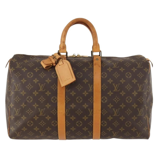 Louis Vuitton Keepall Bag Monogram Canvas, BROWN, CANVAS, Travel bag