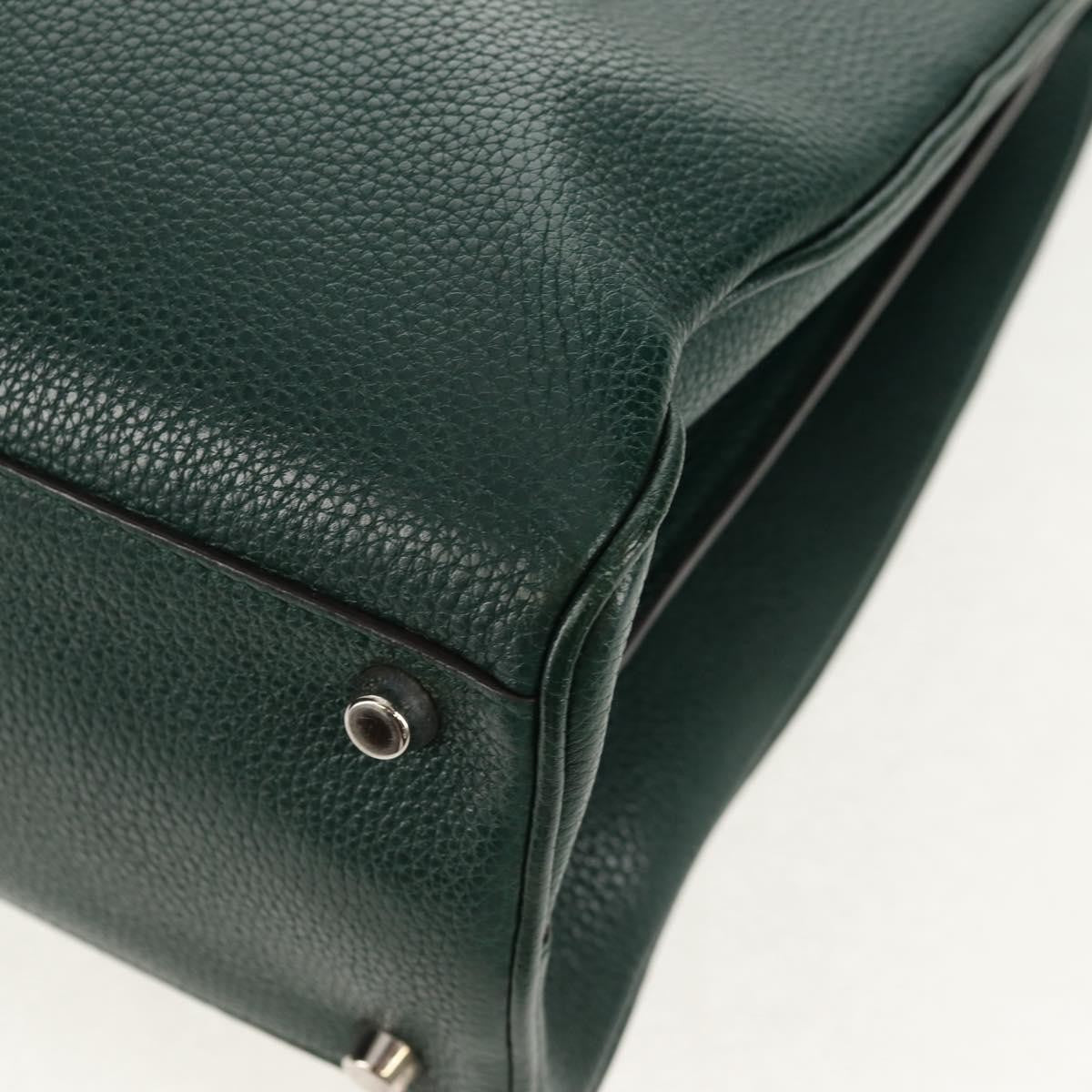 Gucci Zumi Top Handle Bag Leather, GREEN, LEATHER, Handbag