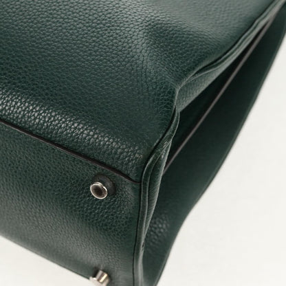 Gucci Zumi Top Handle Bag Leather, GREEN, LEATHER, Handbag